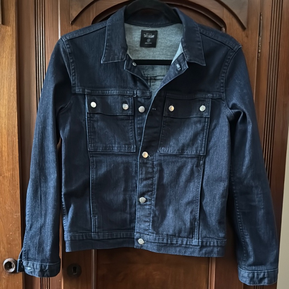 Ladies Denim Jacket - Dark Blue- mint shape.